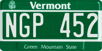 VT license plate NGP452
