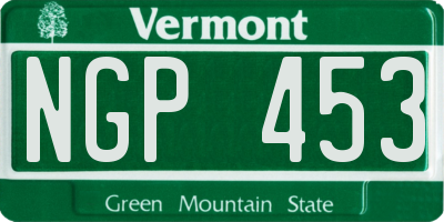 VT license plate NGP453