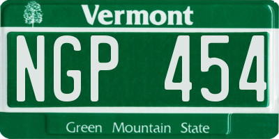 VT license plate NGP454