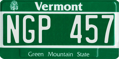 VT license plate NGP457