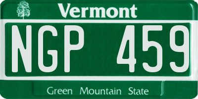 VT license plate NGP459