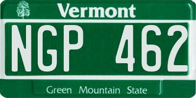 VT license plate NGP462
