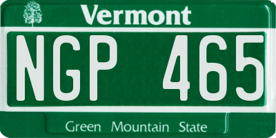 VT license plate NGP465