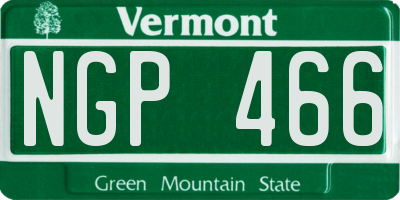 VT license plate NGP466