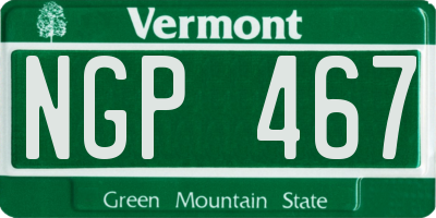 VT license plate NGP467