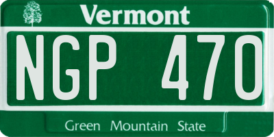 VT license plate NGP470
