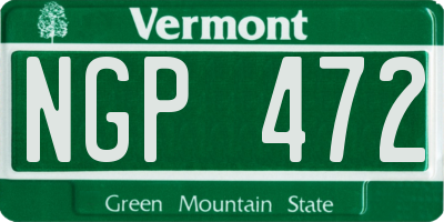 VT license plate NGP472