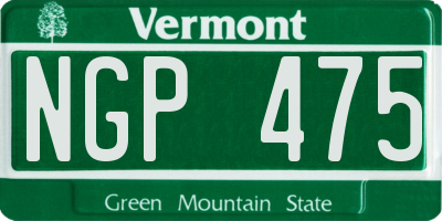 VT license plate NGP475