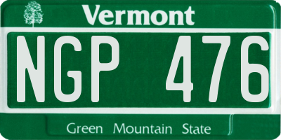 VT license plate NGP476