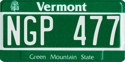 VT license plate NGP477