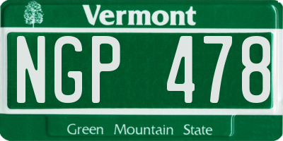 VT license plate NGP478