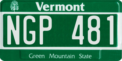 VT license plate NGP481