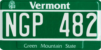VT license plate NGP482