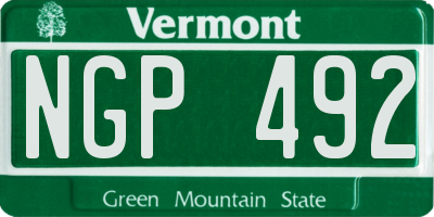 VT license plate NGP492