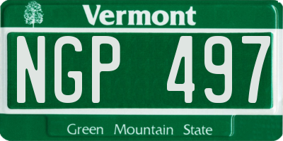 VT license plate NGP497