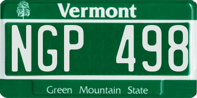 VT license plate NGP498