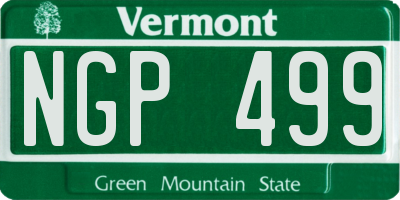 VT license plate NGP499