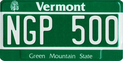 VT license plate NGP500