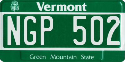 VT license plate NGP502