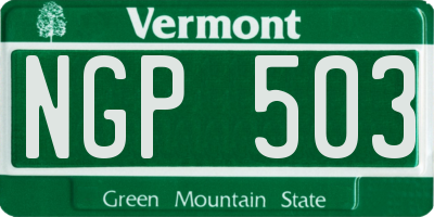 VT license plate NGP503