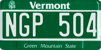 VT license plate NGP504