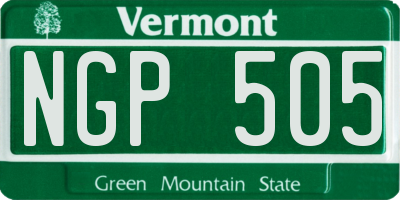 VT license plate NGP505