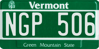 VT license plate NGP506