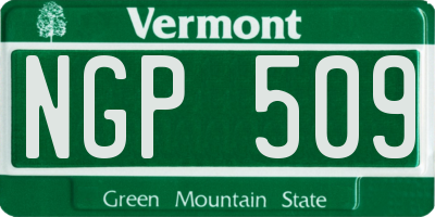 VT license plate NGP509