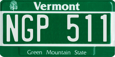 VT license plate NGP511