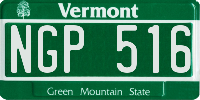 VT license plate NGP516
