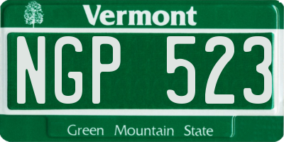VT license plate NGP523