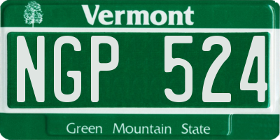 VT license plate NGP524