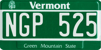VT license plate NGP525