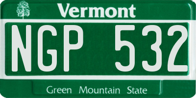 VT license plate NGP532