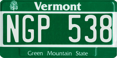 VT license plate NGP538