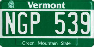 VT license plate NGP539