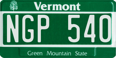 VT license plate NGP540