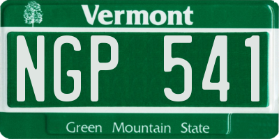 VT license plate NGP541