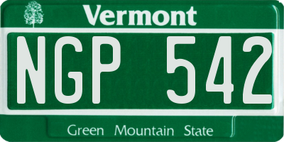 VT license plate NGP542