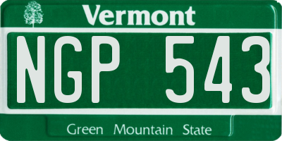 VT license plate NGP543
