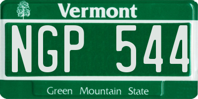 VT license plate NGP544