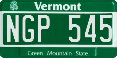 VT license plate NGP545