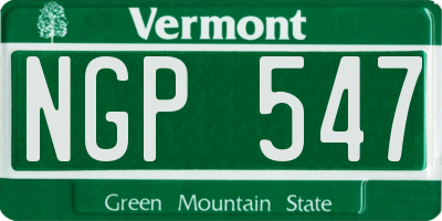 VT license plate NGP547
