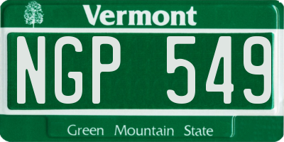 VT license plate NGP549