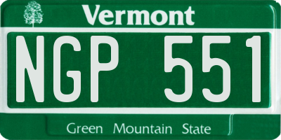 VT license plate NGP551