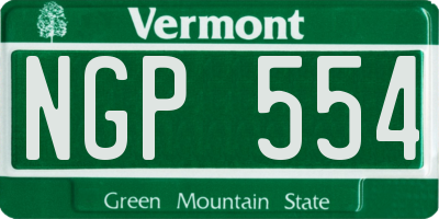 VT license plate NGP554