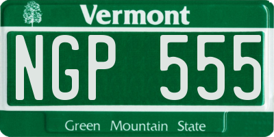VT license plate NGP555