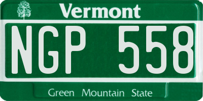 VT license plate NGP558