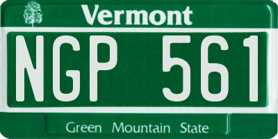 VT license plate NGP561