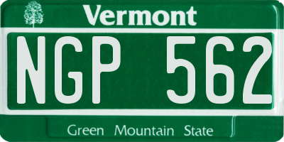 VT license plate NGP562